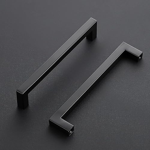 Miniatura 4 de Ravinte Paquete de 20 tiradores cuadrados de gabinete de 6-14 pulgadas, manijas negras para gabinetes de cocina, accesorios de cocina negro mate