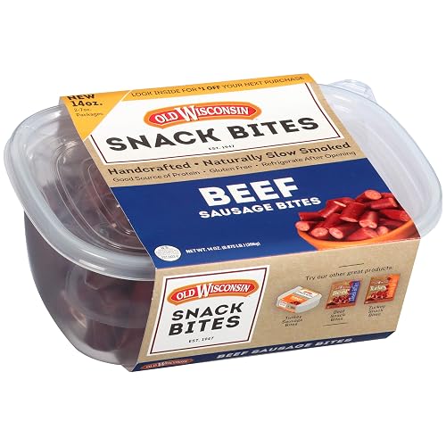 Old Wisconsin Beef Sausage Snack Bites, 14 oz Resealable Tub