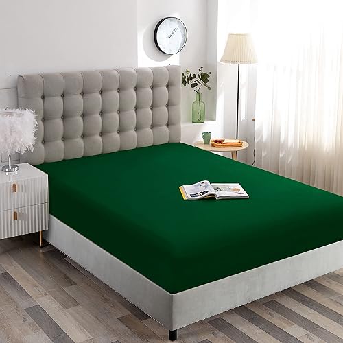 Miniatura 2 de Ghooss Sábana bajera ajustable de tamaño matrimonial, sábana bajera de bolsillo profundo de hasta 14 pulgadas, resistente a las arrugas, a la