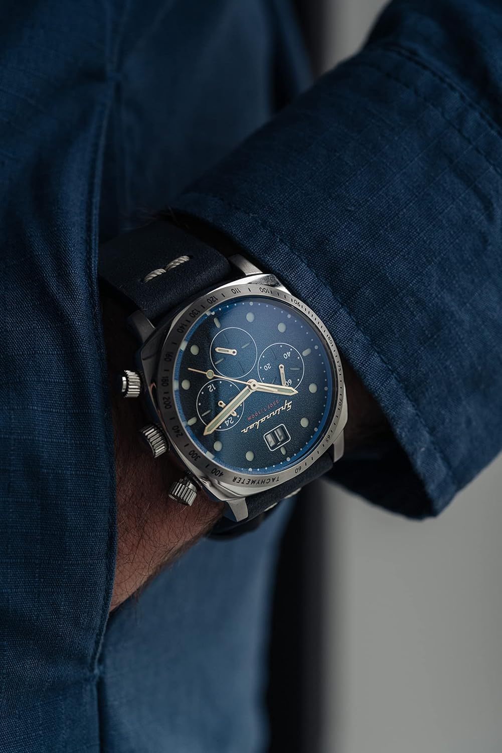 Spinnaker Hull Cronografo da uomo 42mm Orologio Meca-Quartz con cinturino in vera pelle SP-5068 Spinnaker Hull Cronografo da uomo 42mm Orologio Meca-Quartz con cinturino in vera pelle SP-5068