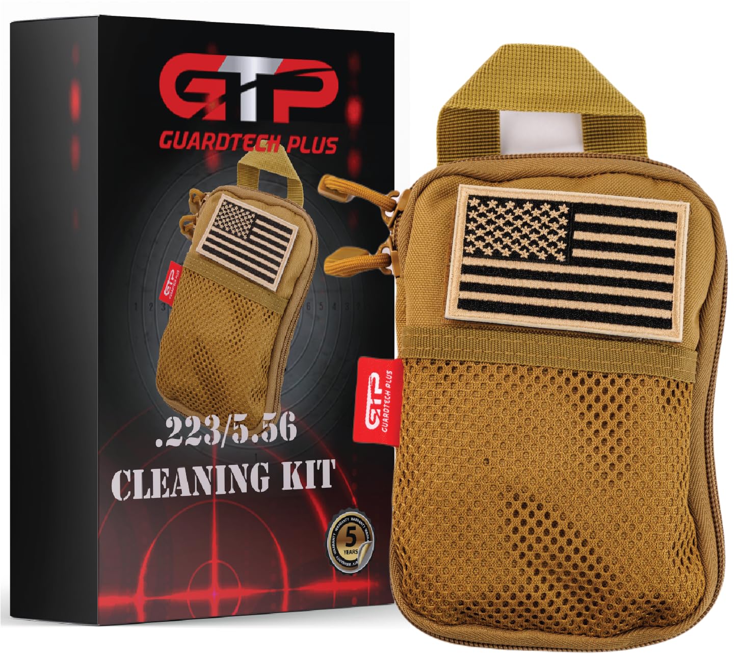 GuardTech Plus Gun Cleaning Kit .223/5.56, .223, Rifle Cleaning Kit 5.56 - Complete Maintenance & Repair System with Brushes, Mop, Brass Jag, Bore Rope Cleaner, Rods & Patches