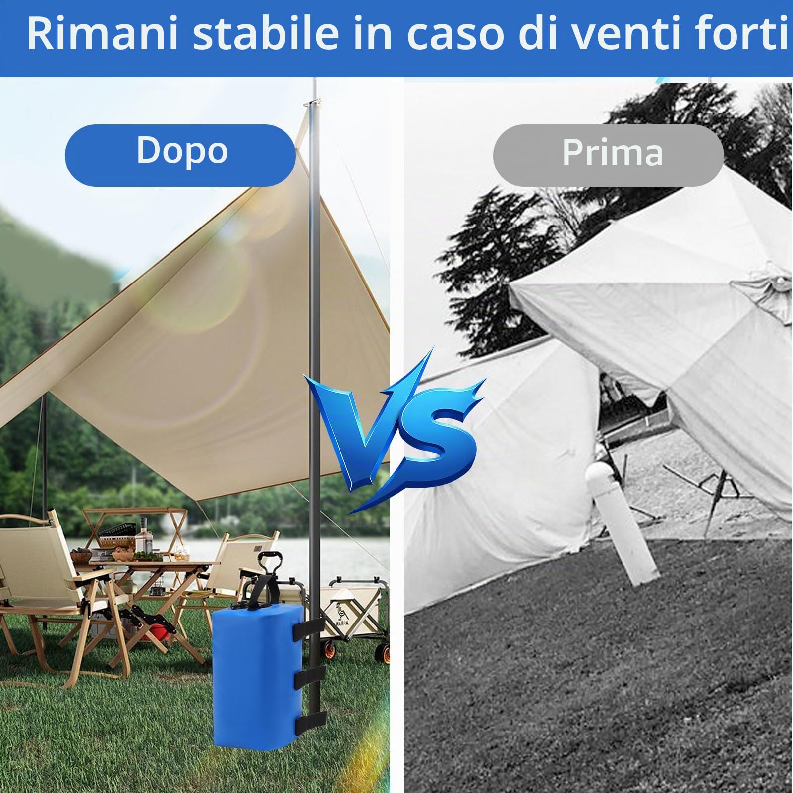 4 Pezzi Borse da Pesi per Piedi Ombrellone Gazebo, 10 L Pesi per Gazebo, Riempibili con Acqua, Zavorre ad Acqua per Gazebo Adatto per Tende Padiglioni Ombrelloni Scalette per Piscine