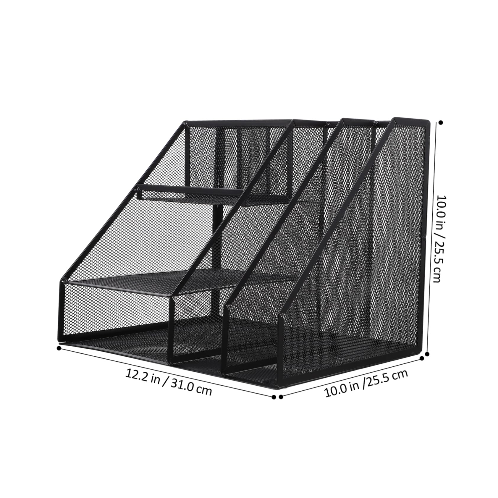 ARTIBETTER 1pc Simple Organizer Iron Multi-compartment Document Storage Rack Black File Sorting Rack Office Desktop