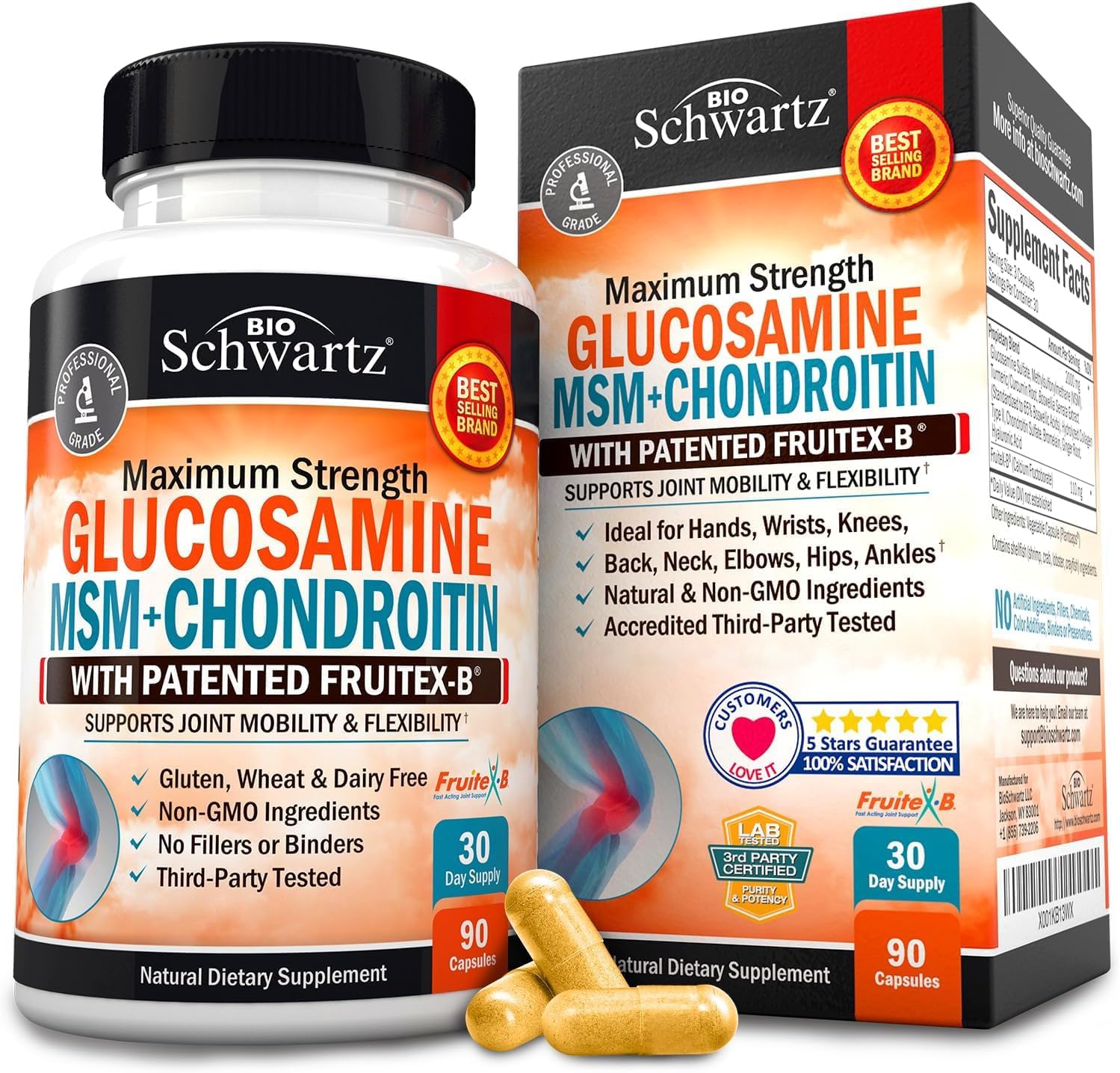 Amazon.com: Glucosamine Chondroitin MSM Triple Strength Joint Support ...