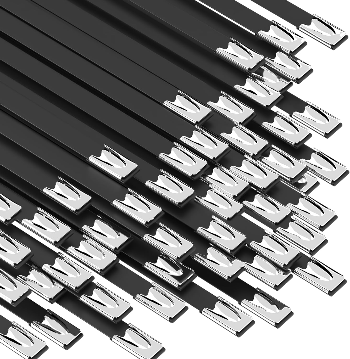 Zip Ties 12 inch heavy duty, Metal black 100pcs 304