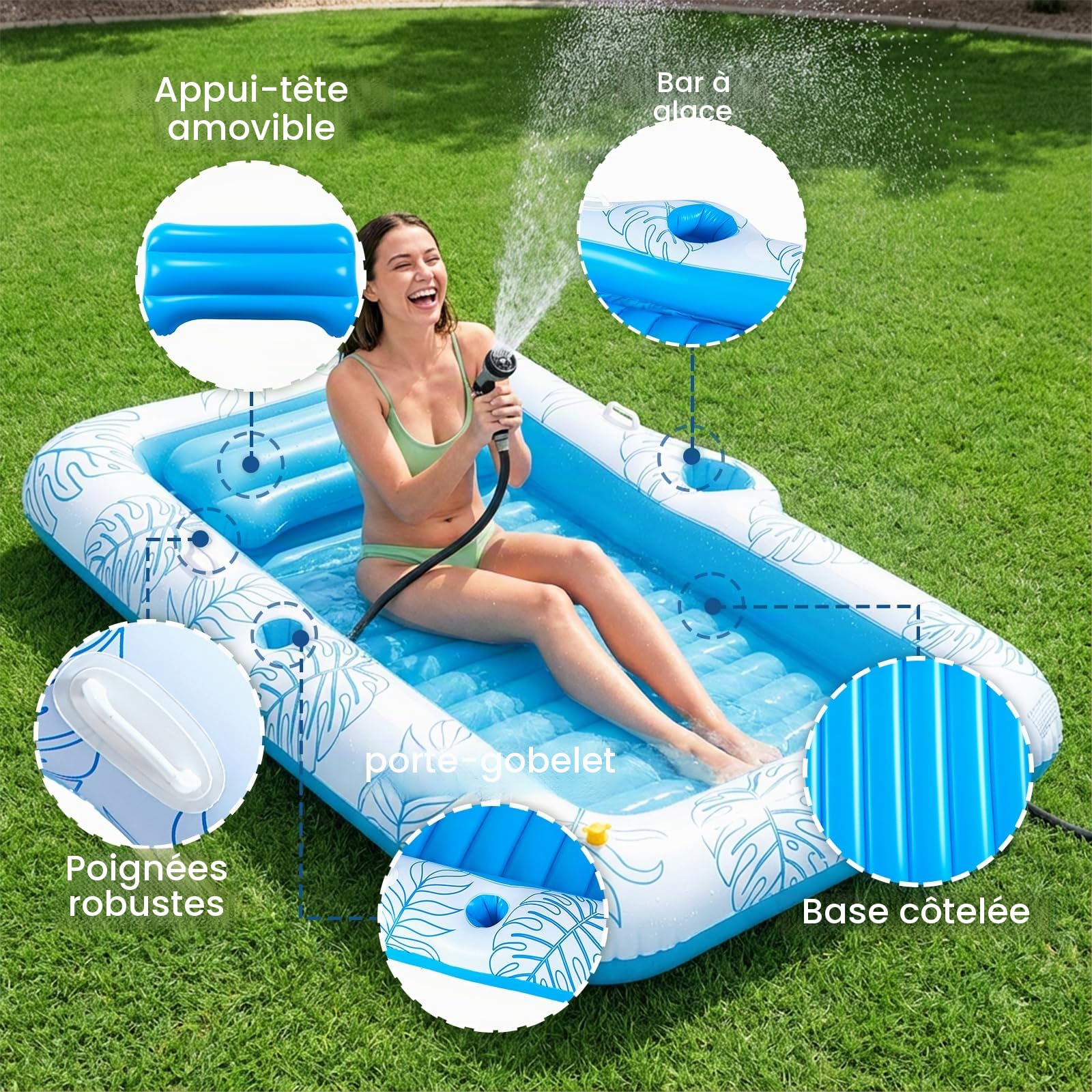 Zeraty Chaise de piscine gonflable pour adultes, adolescents et enfants – Chaise de piscine rafraîchissante pour lac, plage et fêtes au bord de la piscine