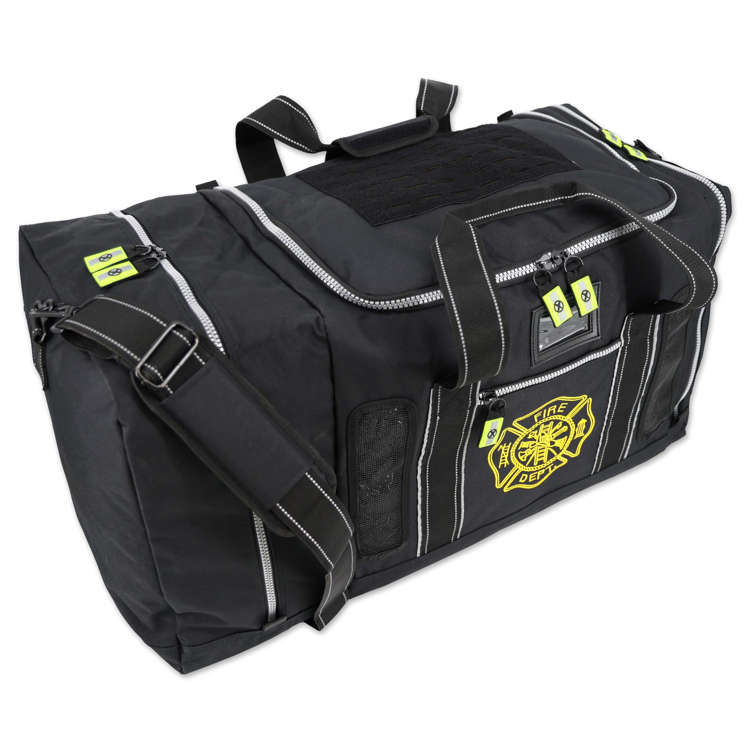 Newly Redesigned Lightning X Firefighter Fireman Quad-vent Turnout Gear Bag w Helmet Compartment Mesh Vents Maltese Cross for