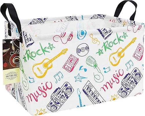 Miniatura 9 de HUNRUNG - Cesta de almacenamiento rectangular, lindo organizador de tela para juguetes de mascotasniños, libros o ropa. Perfecta para habitaciones