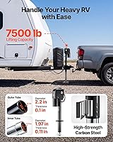 Vista 2 de VEVOR Gato de remolque eléctrico, capacidad de 7500 libras, conector de lengua de energía eléctrica con cubierta protectora impermeable y luz LED