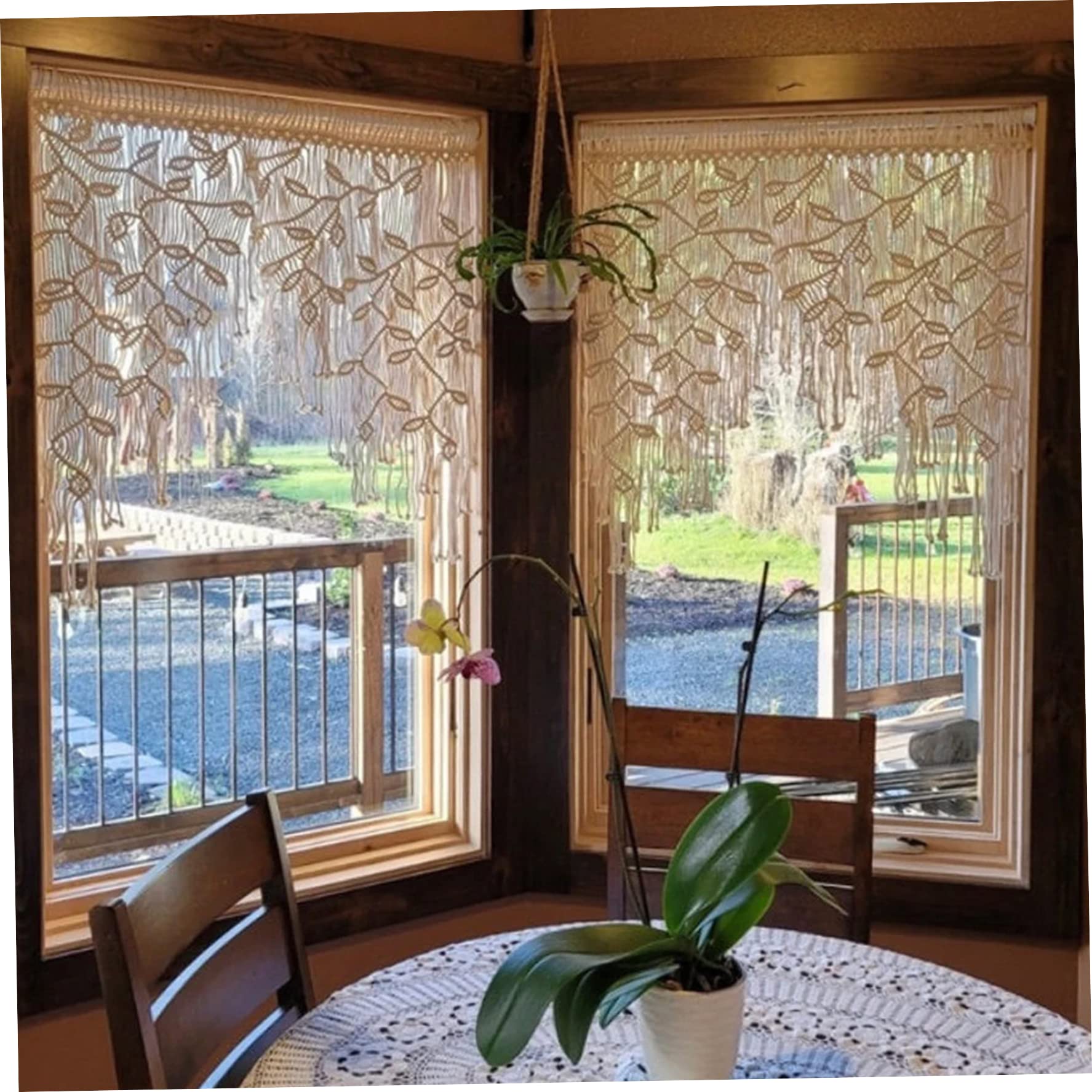 Tende corte per porta del balcone, stile country, perfette per soggiorno e ingresso, facili da installare, eleganti decorazioni per la casa