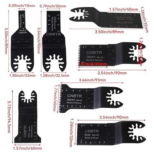 Miniatura 4 de CNBTR Juego de 7 herramientas multifunción de liberación rápida de la hoja de sierra oscilante negra