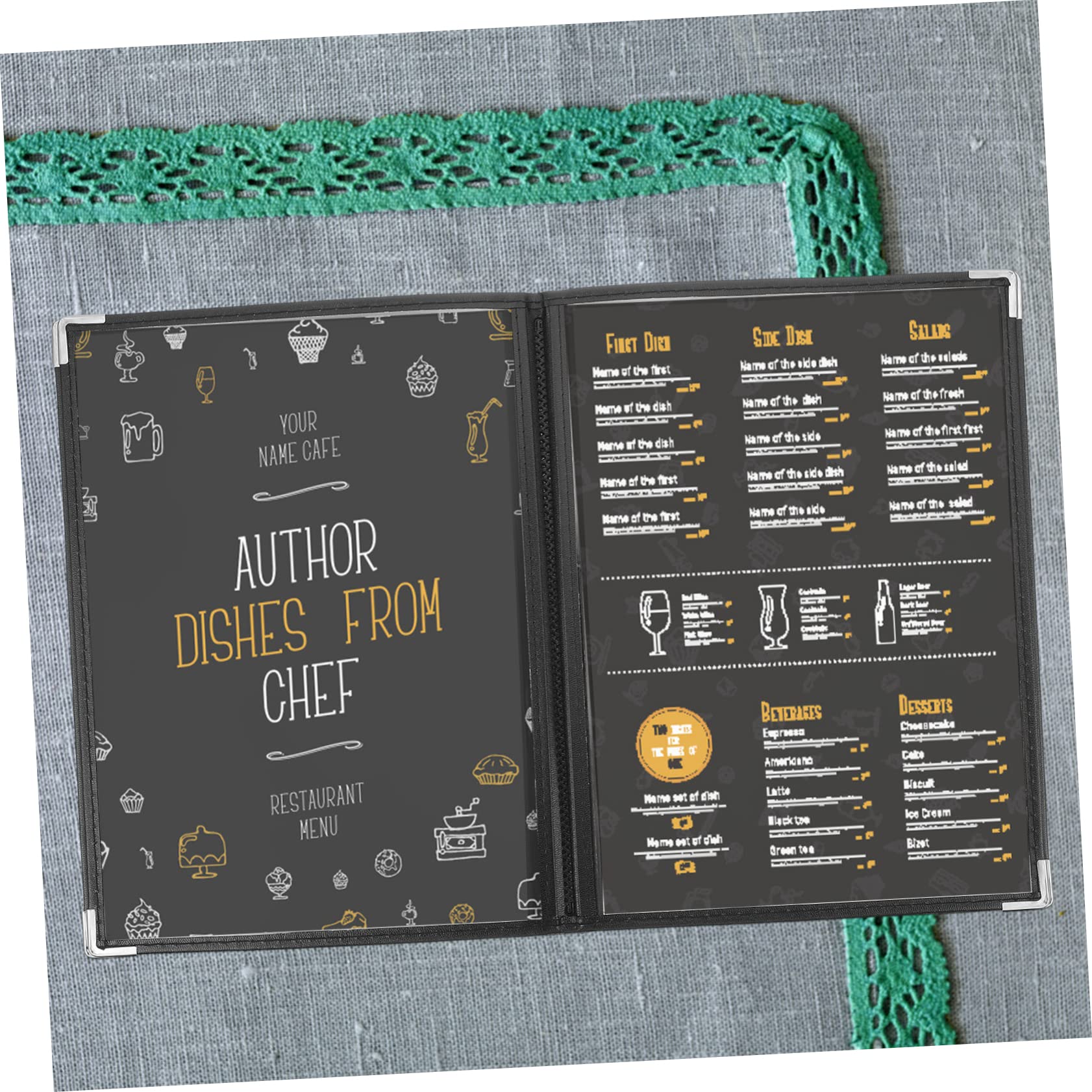 OUNONA 12piezas Carpeta De Menú De Pvc Transparente Para Organizador De Sueltas Carpeta Personal Para Planificador Diseño Portátil y Para Restaurantes y Cafeterías
