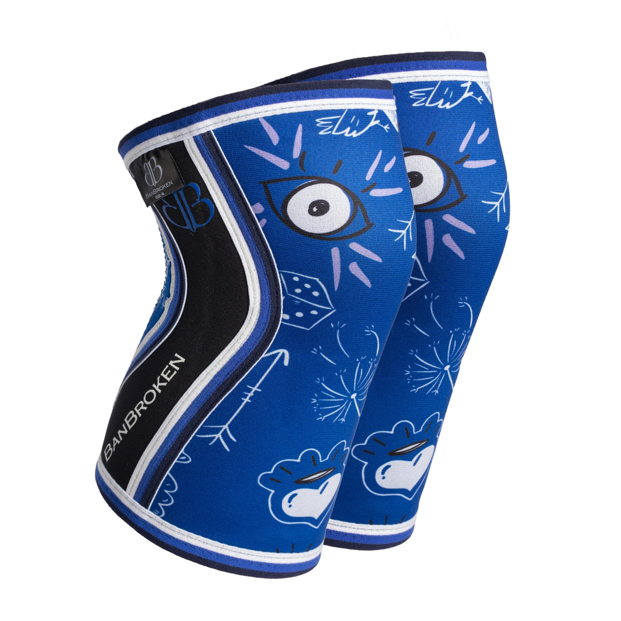 Banbroken | Rodilleras de Neopreno | Cross Training y Powerlifting | Soporte para menisco y ligamento | Para Levantamiento de pesas | 5 mm | 2 uds | XS | Azul
