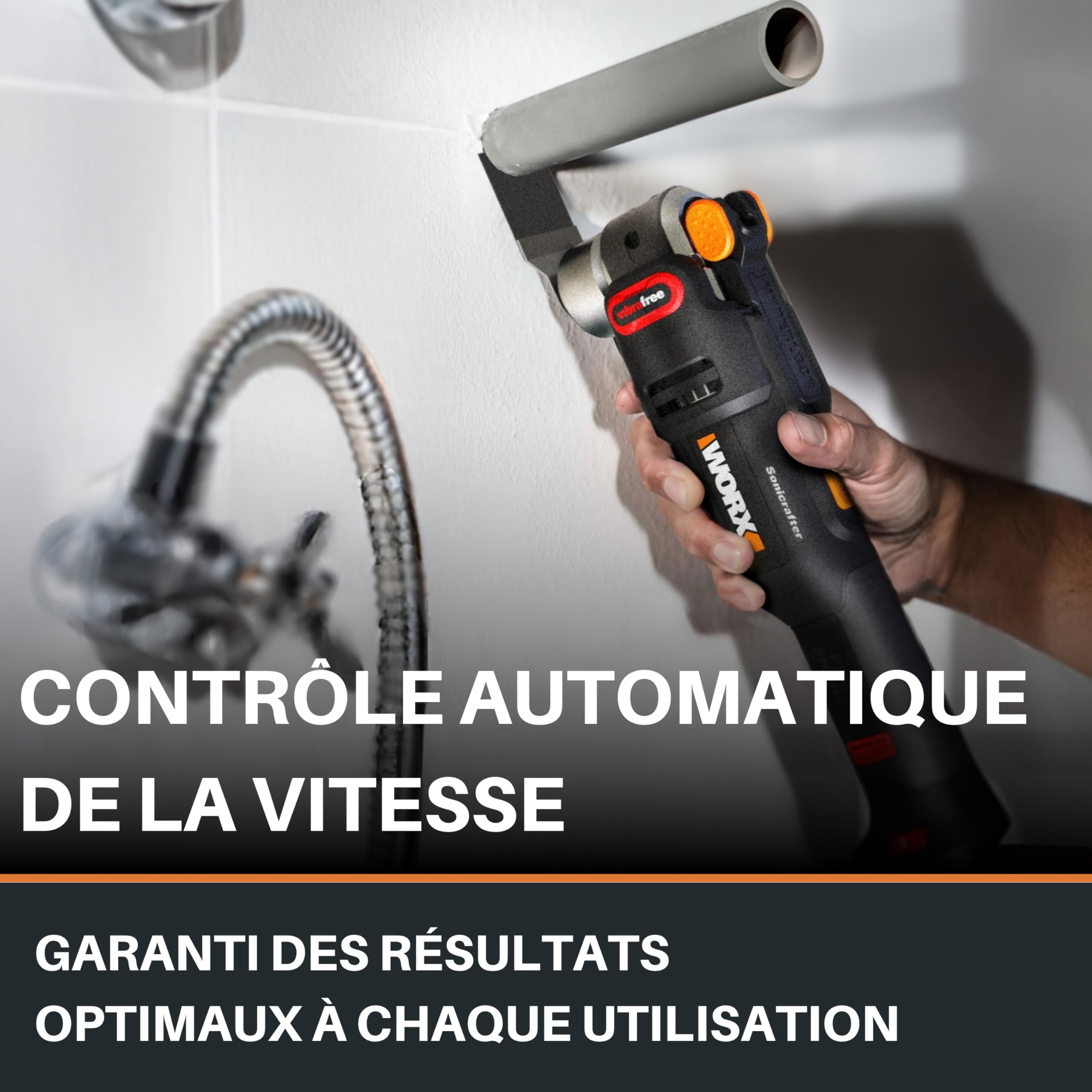 WORX Outil Multifonction sans Fil Brushless 20V WX698.9, idéal Pour Découper, Scier, Meuler, Racler, Gratter, Système de Fixation Universel, livré avec 23 Accessoires, sans Batterie ni Chargeur