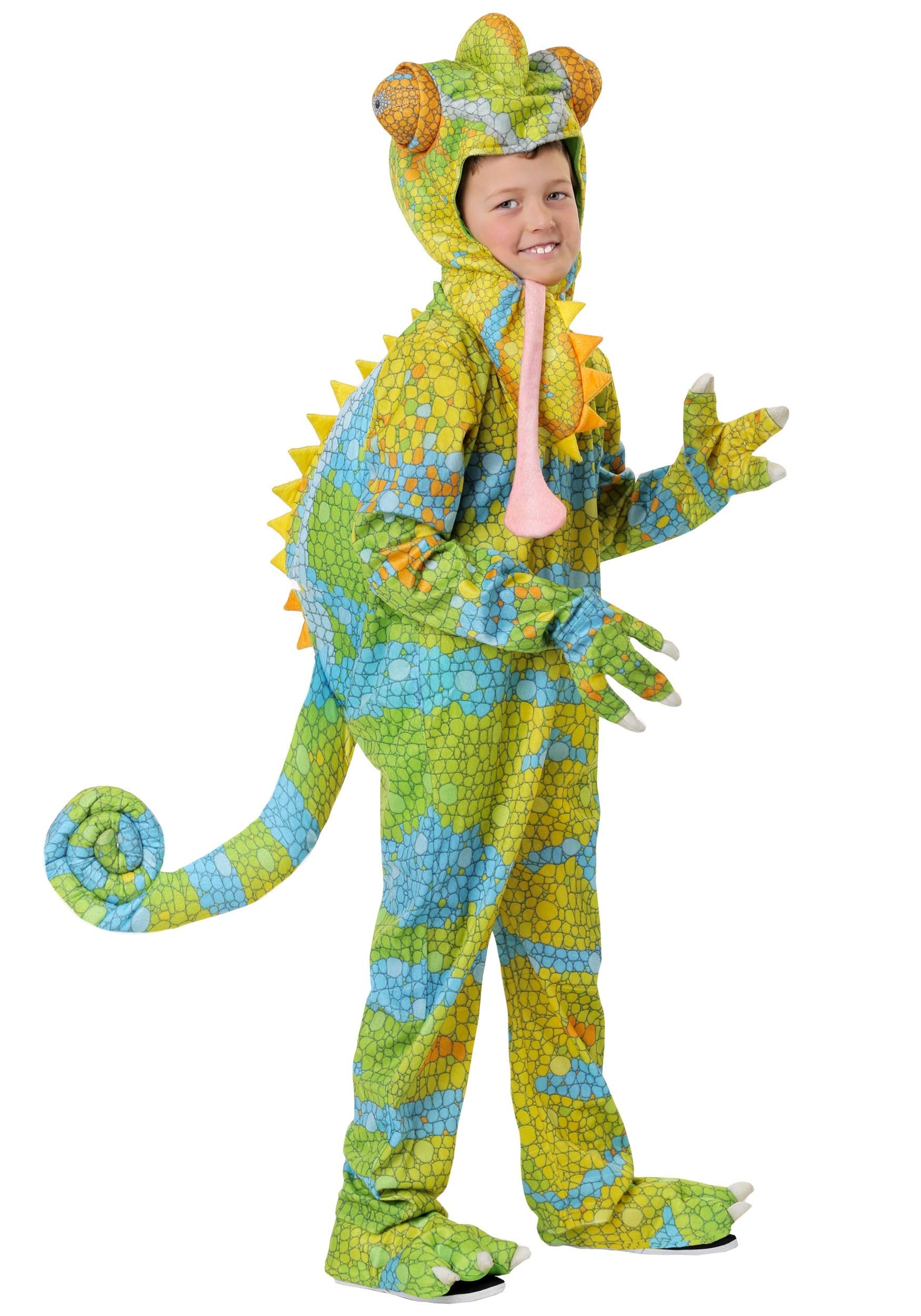 Chameleon Costume for Kids, Lizard Jumpsuit for Dress-Up, Animal Theme Parties & Halloween