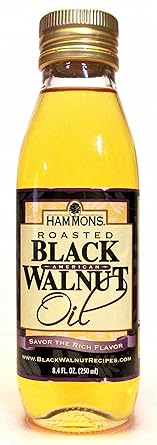 Hammons Roasted Black Walnut Oil Expeller-Pressed, Non-GMO Rich Nutty Flavor Great for Salad Dressings, Marinades & Cooking 8.4oz Bottle - 2 Pack