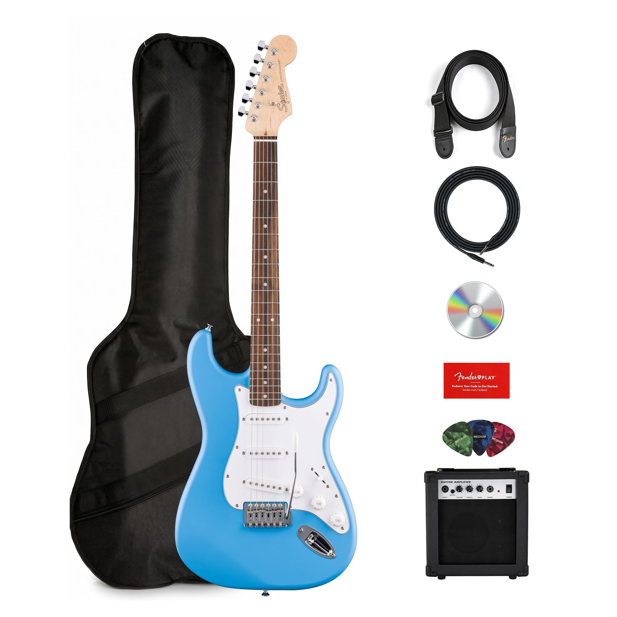 B*B様 Squier Stratocaster ケース付き、アクセサリー Fender®︎より本格的な演奏体験をスタートできる厳選された