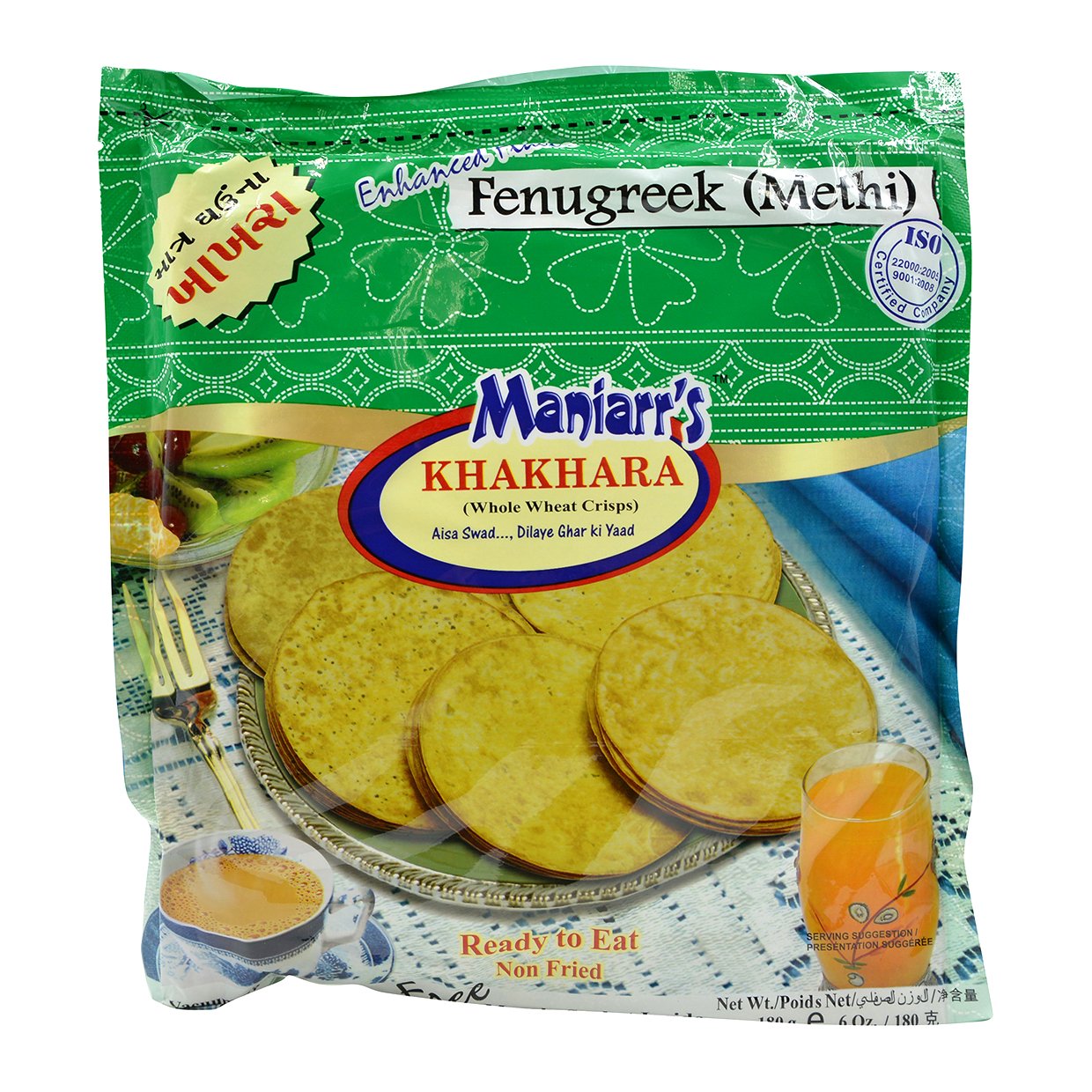 Maniarr's, Methi(Fenugreek) Khakhara, 180 Grams(gm)