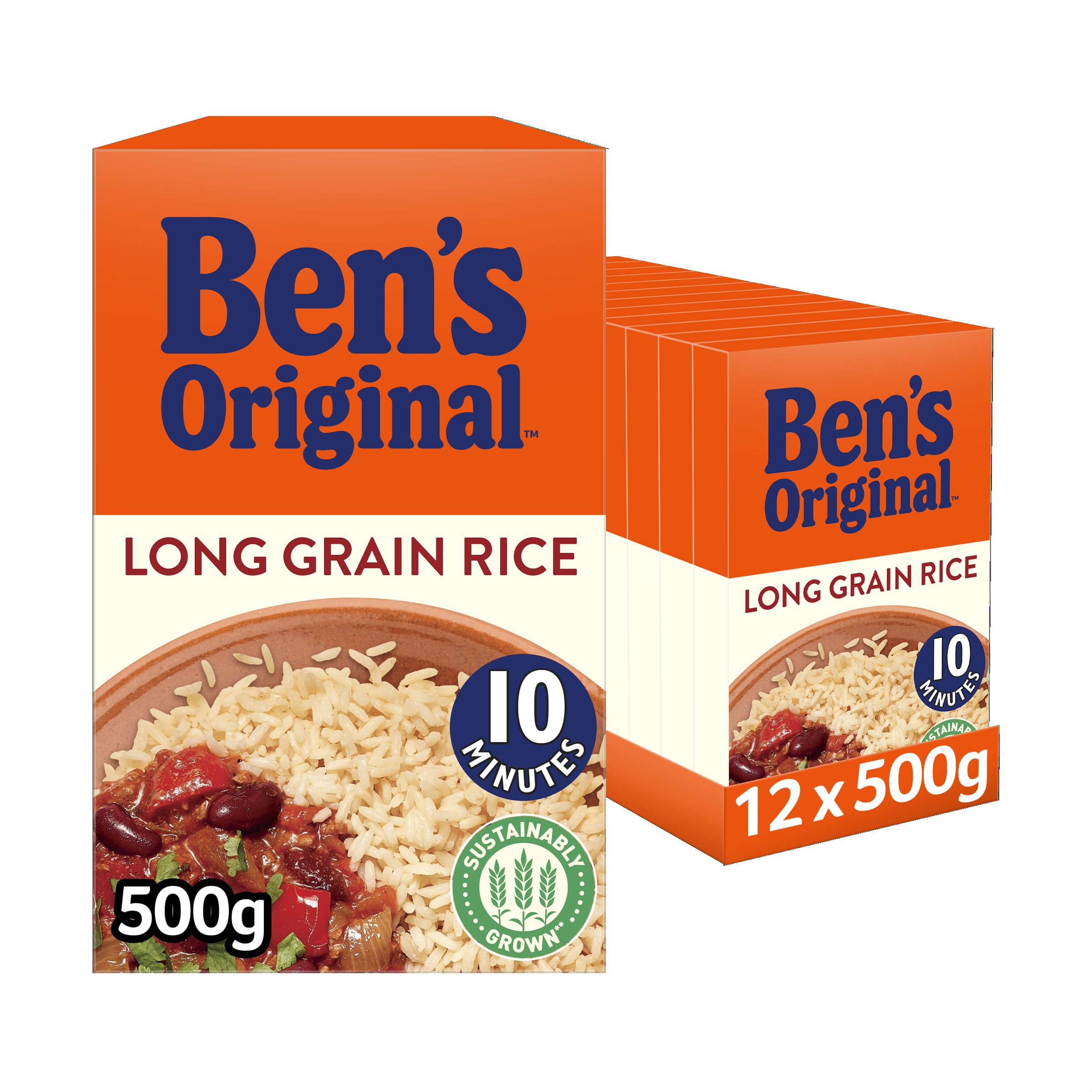 Long Grain Rice, Bulk Multipack 12 x 500 g boxes (Total 6 kg)