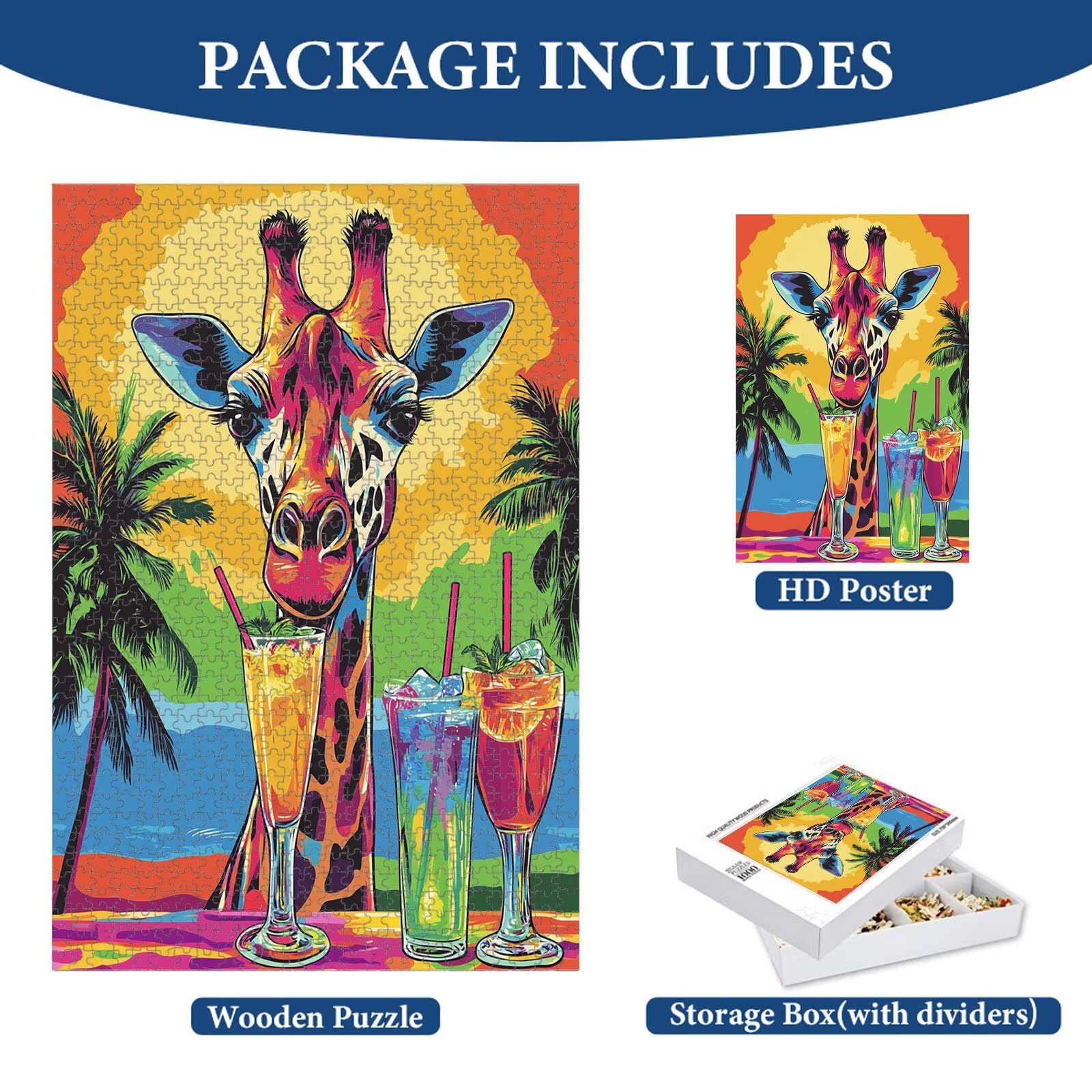 1500 Pezzi Puzzle Adulti - Giraffa & Estate - Decorazione Murale 1T#2118