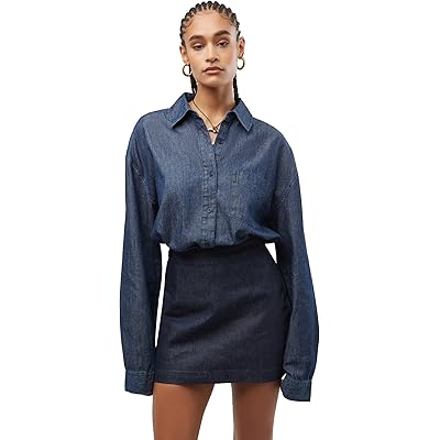 We Wore What Boyfriend Overshirt raw blue