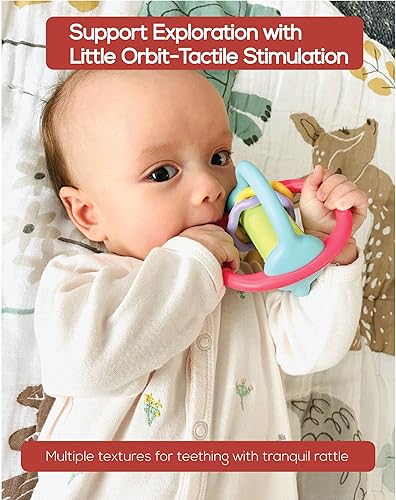 BaBeloved Little Orbit - Mordedor infantil para bebé, sonajero, desarrollo de aprendizaje, juguete para masticar a partir de 3 meses