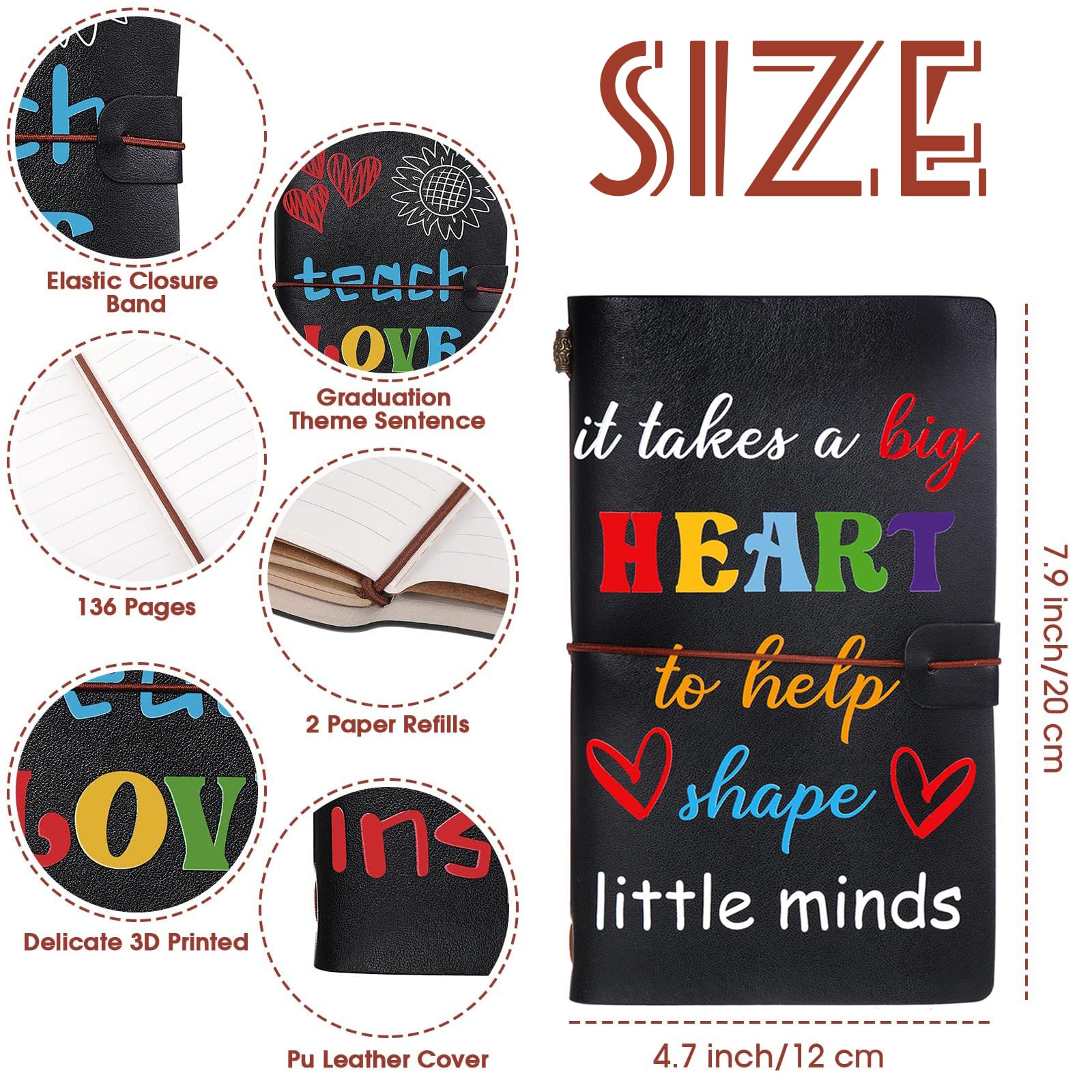 Charfia Teacher Gifts for Women Men Thank You Teacher Gifts Teacher Notebook Appreciation Gifts - Image 2