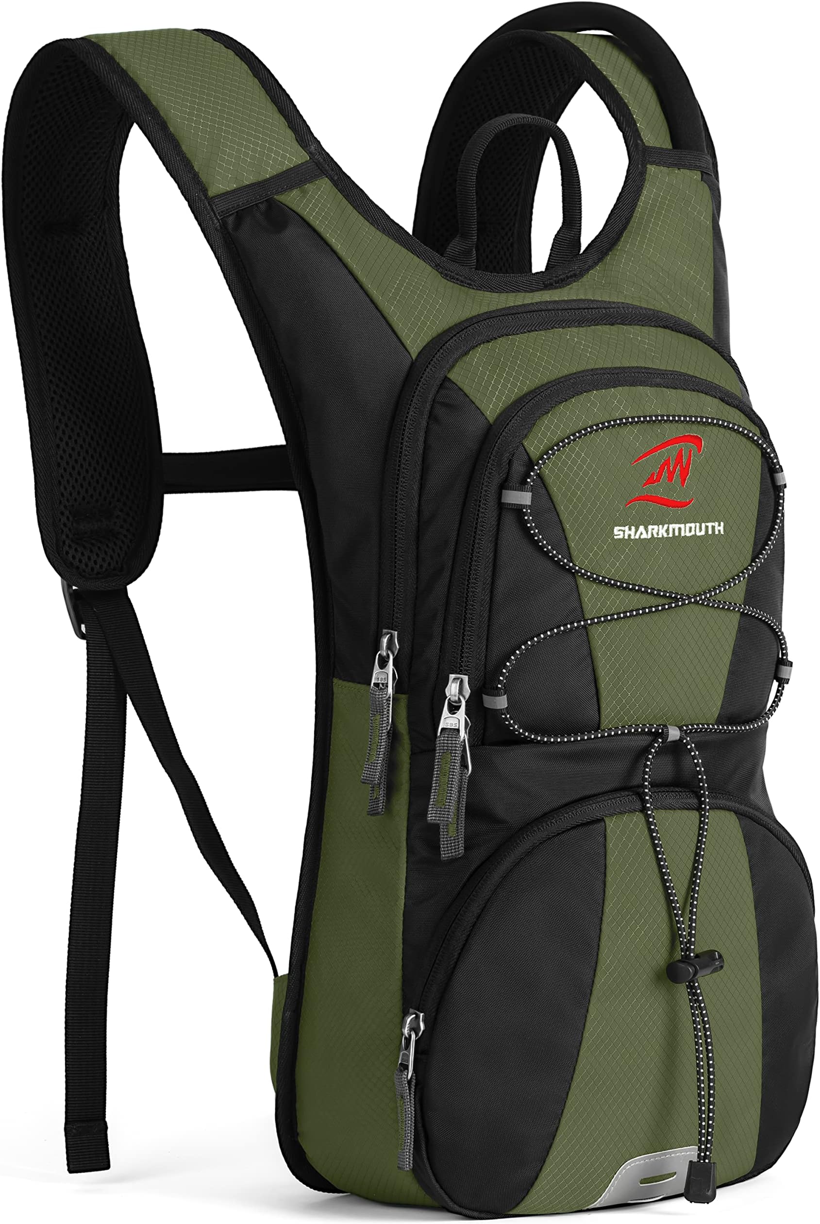 SharkMouth Hiking Hydration Backpack with Bladder - Insulated Water Backpack with 2.5L Reservoir - Lightweight Hydration Pack for Hiking Running Biking Cycling