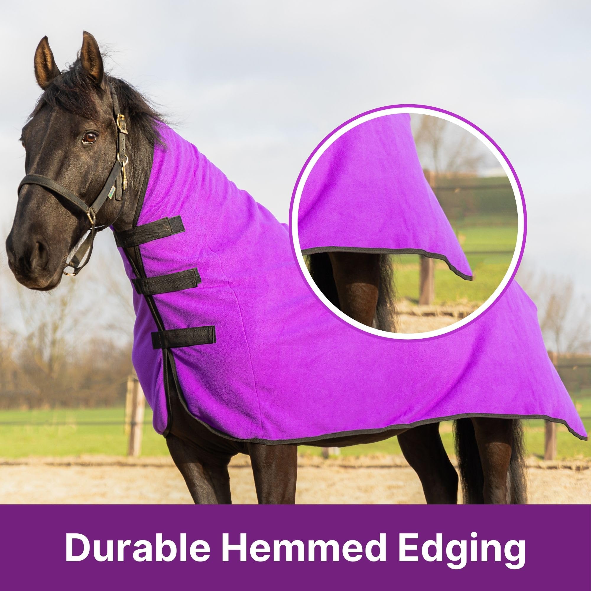 RESISTANCE Enfriador de contorno de forro polar suave de larga duración y cálido para caballo (XL (80-82 pulgadas), morado