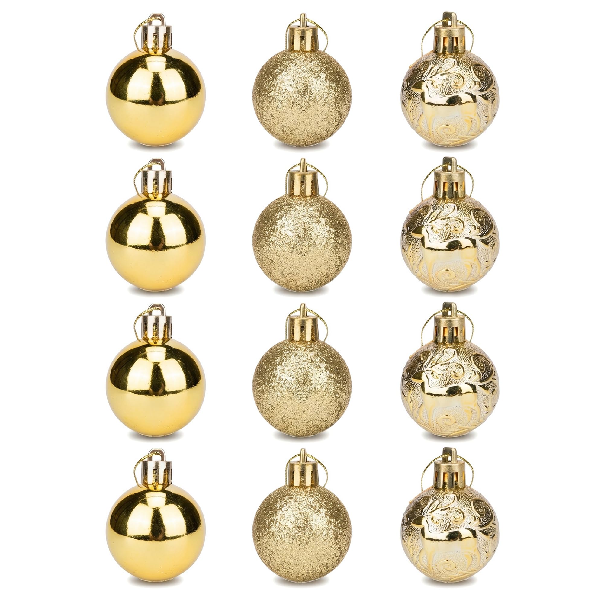 HMETOL Christmas Tree Ornaments - 12 Pack Festive Hanging Baubles