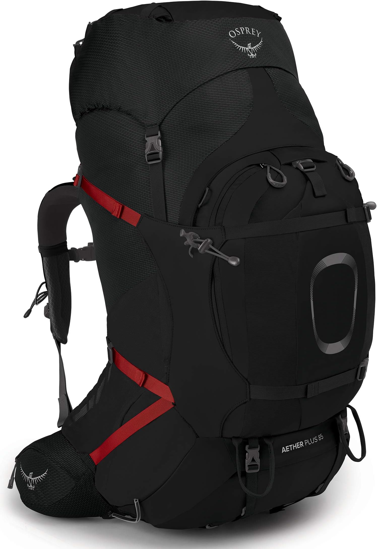 Osprey Aether Plus 85L Men's Backpacking Backpack, Black, S/M