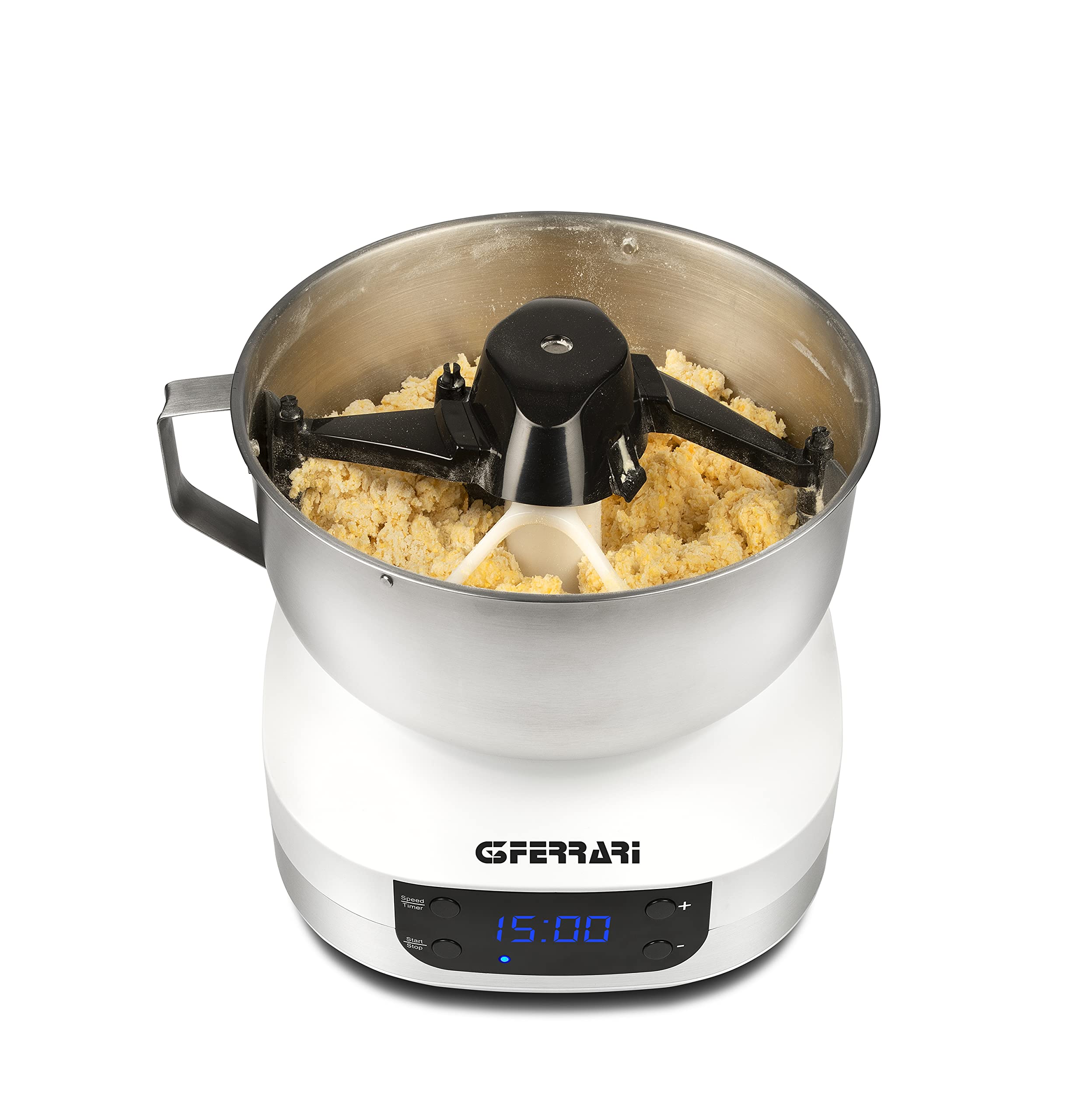 G3 Ferrari G20145 Impastatrice Planetaria Pastaio Gourmet, 1500 Watt, 5 Litri, Ciotola Inox con maniglia, Display digitale, 5 velocità, Timer, Ricettario incluso