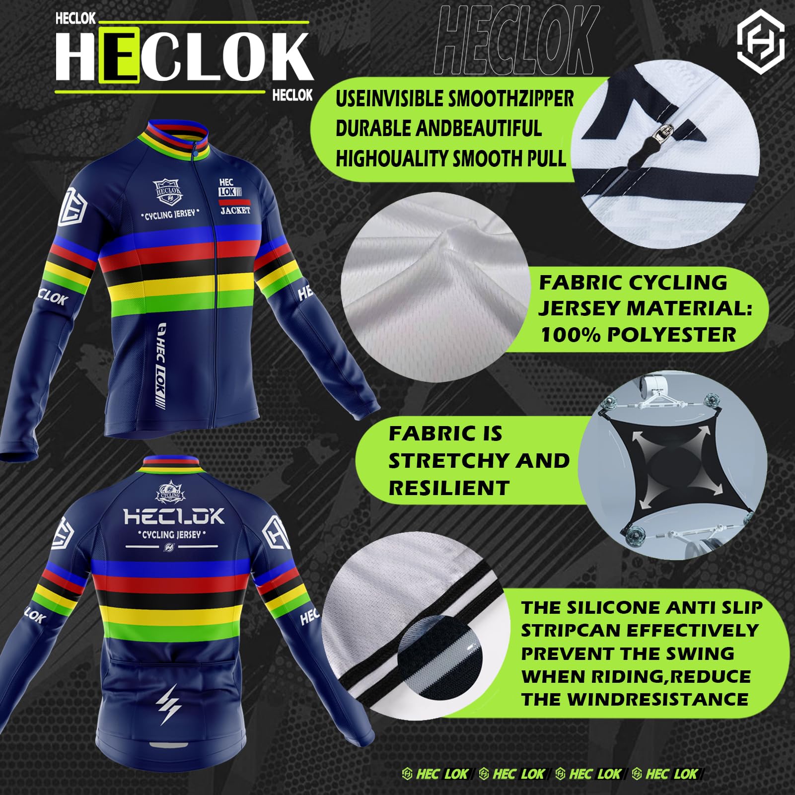 Maillot Ciclismo Hombre Otoño/Primavera,Conjunto de Ciclismo Hombre, Traje de Ciclismo de Manga Larga,Ropa Bicicleta Conjunto MTB Maillot Bici Manga 9D Pantalones