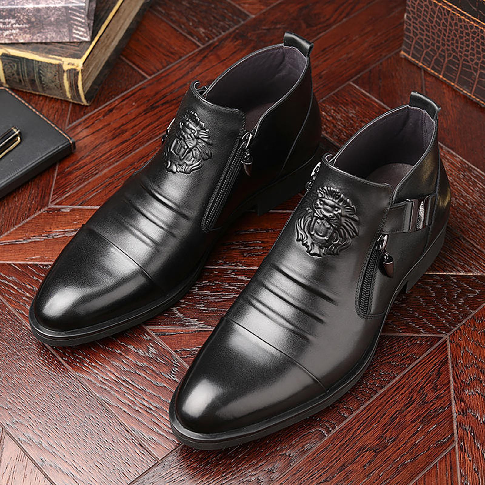 Generisch Scarpe da ballo da uomo nere scarpe da ballo scarpe di vernice con tacco basso eleganti scarpe in pelle scarpe da ballo scarpe basse Rockabilly scarpe da lavoro