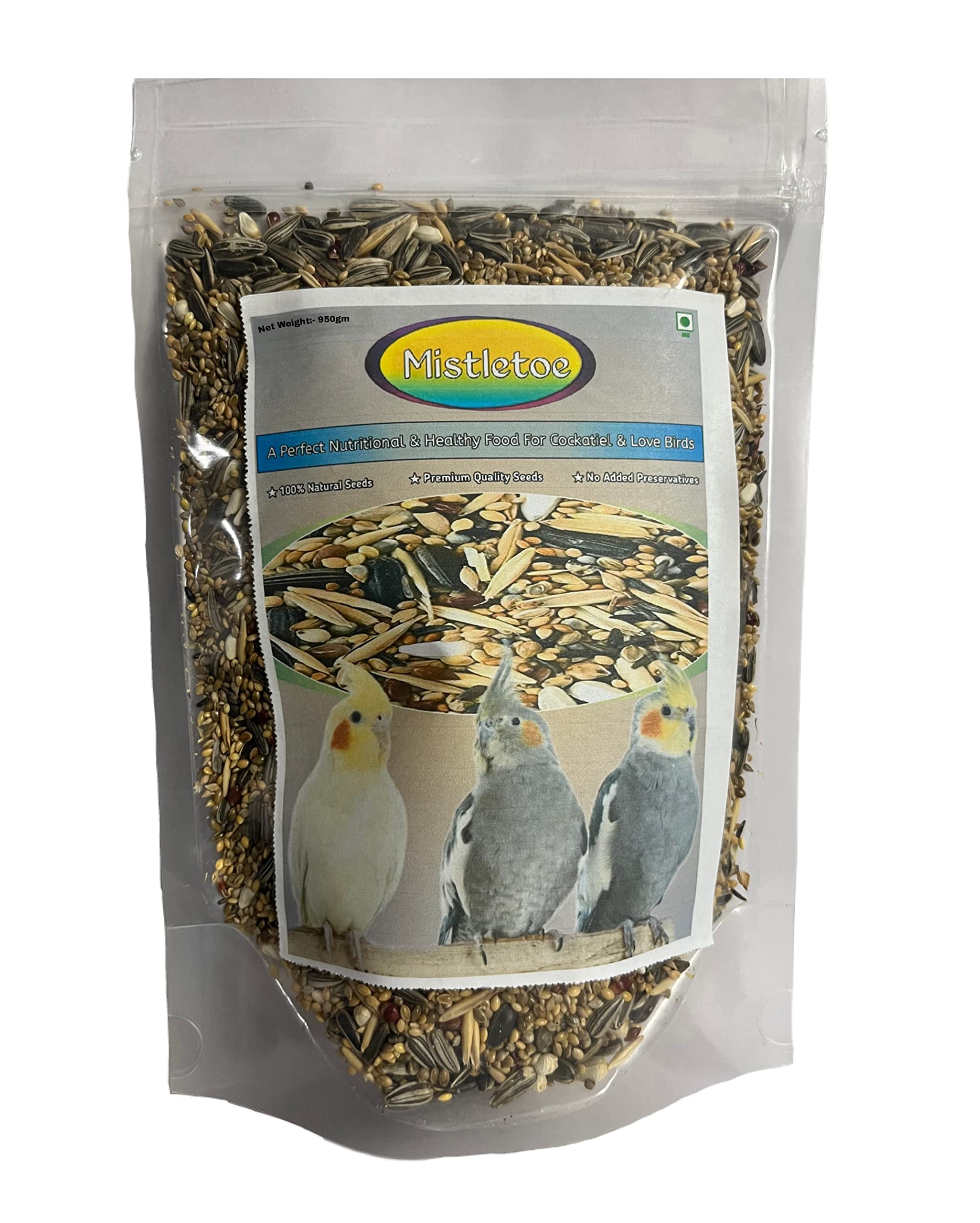 Mistletoe Natural Cockatiel & Love Birds Mix Seeds Daily Premium Bird Food Seed Mix for All Life Stages (950g) (B0BMYYMLMJ) Amazon Price History, Amazon Price Tracker