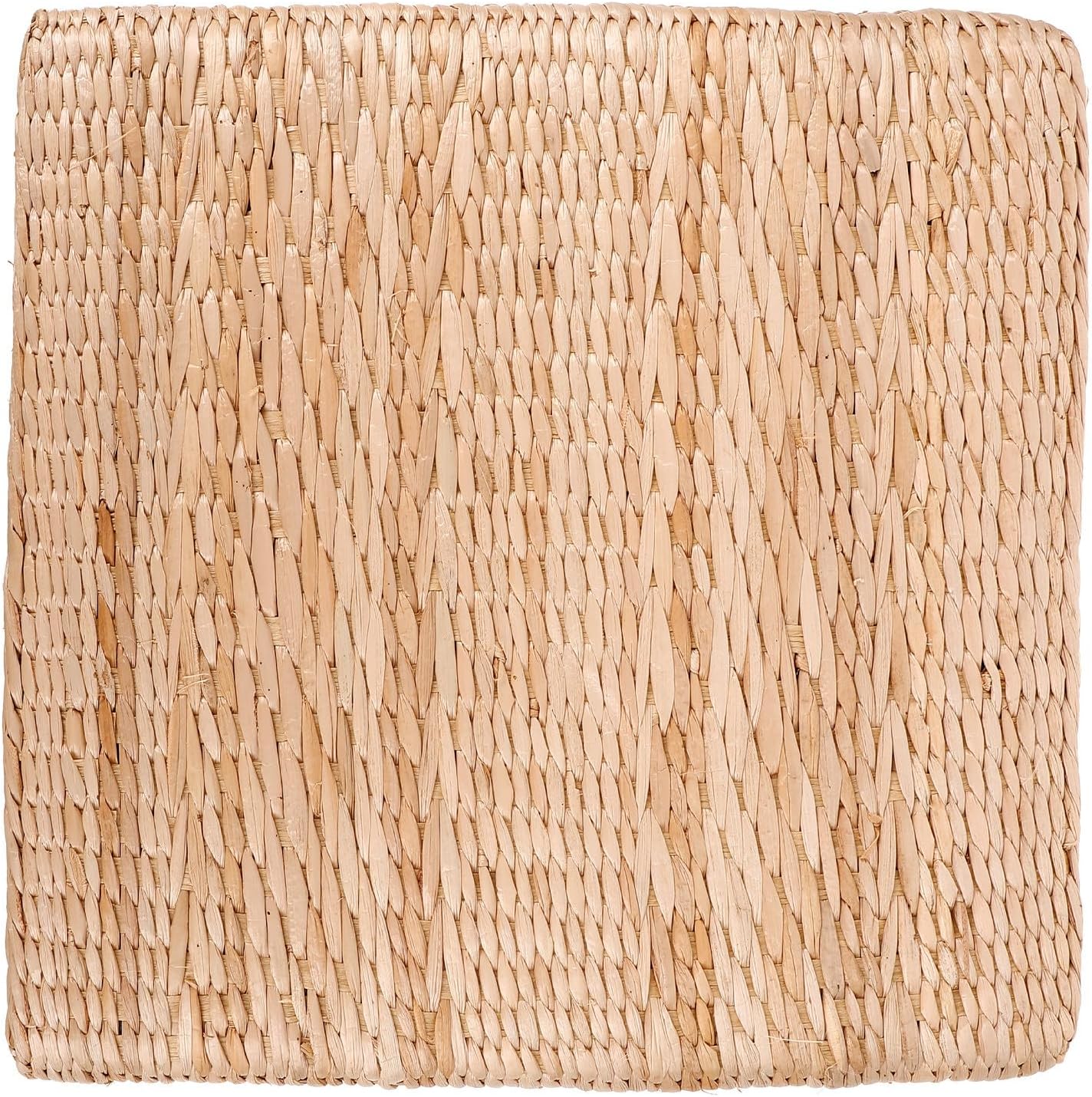 Housoutil Straw Woven Floor Cushion Square 40x40cm Meditation Pillow 6cm Thick Yoga Seating Mat Natural Straw Seat Pad for Zen Sitting and Home Decor