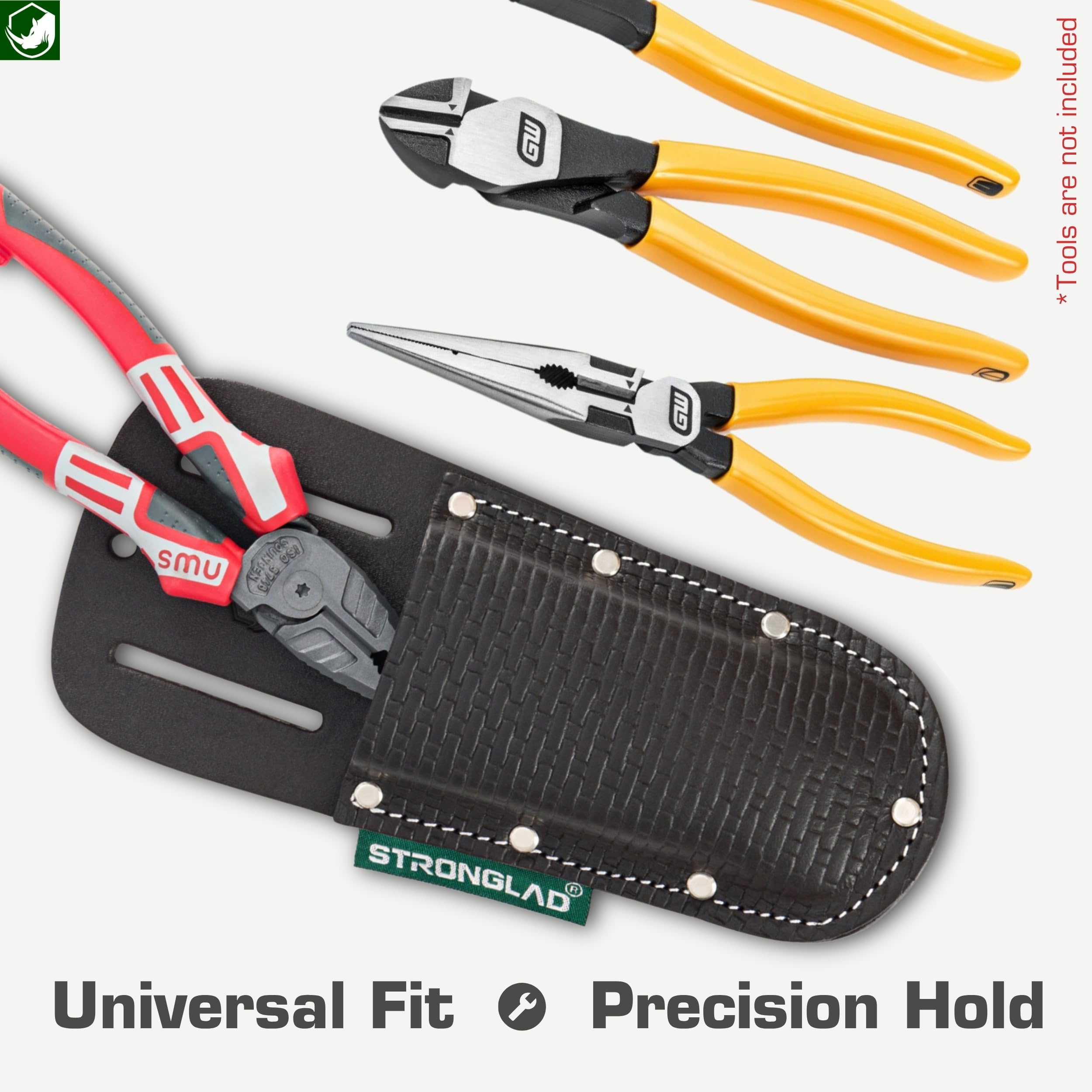 STRONGLAD Funda de piel de grano superior en relieve, accesorio para cinturones de herramientas y bolsas para electricistas, EPR4 marrón