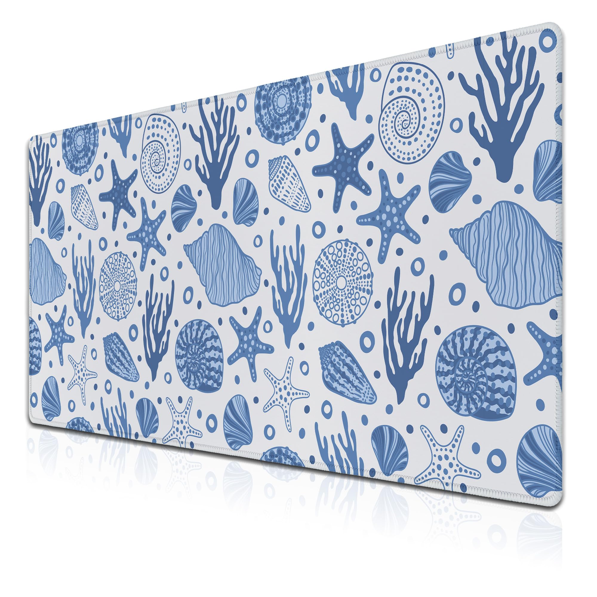 Samgula Gaming Mouse Pad Blue Big Desk Mat Computer Desk Pads Large Mouse Pads Mouse and Keyboard Pad Waterproof Non-Slip Rubber Base 35.4" X 15.7" for Game Office, Undersea World Cartoon
