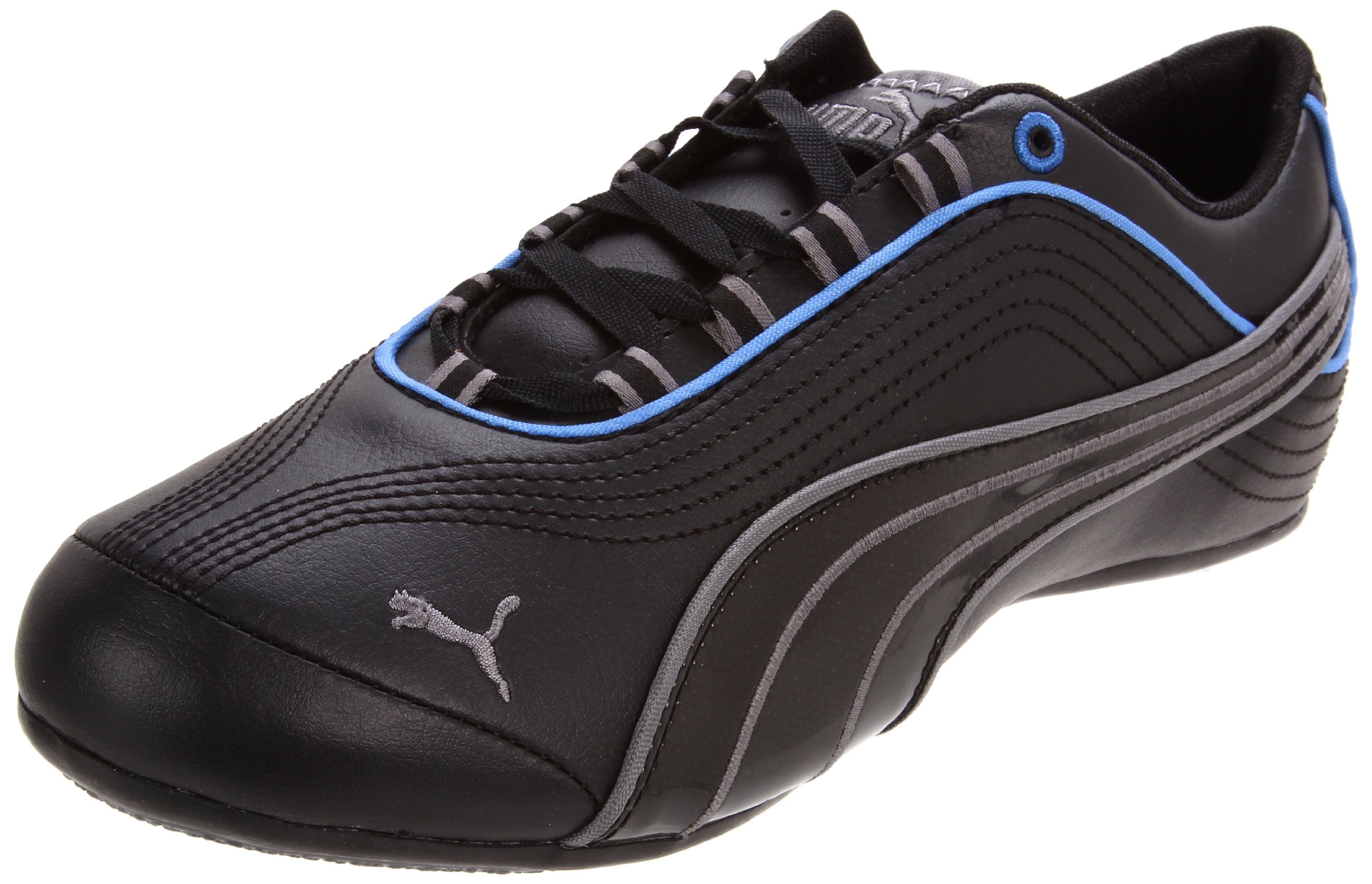 PUMA Women's Soleil Leather Fashion Sneaker,Black/Steel Gray,7 B US