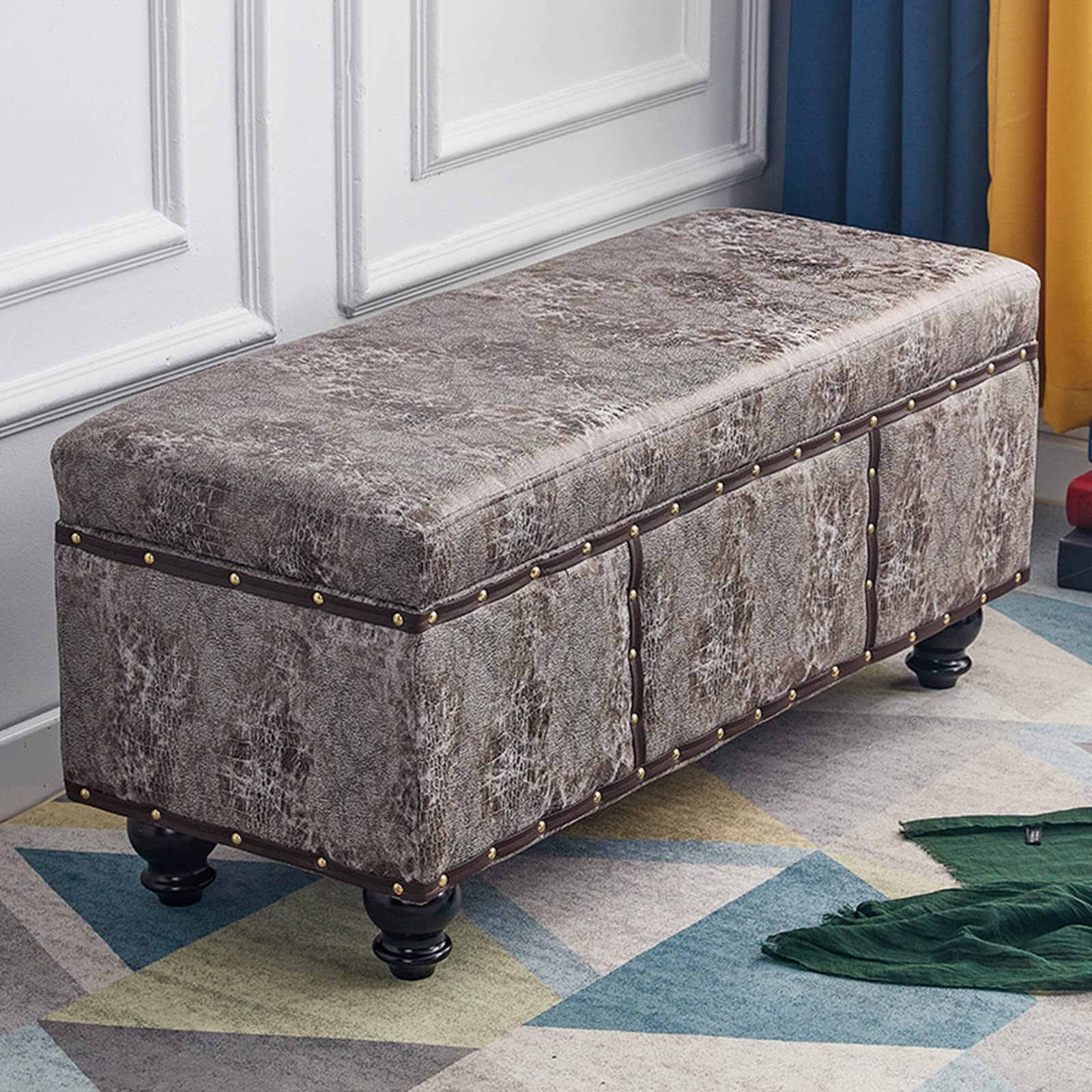 Tabouret de rangement moderne luxueux pour chambre cocooning