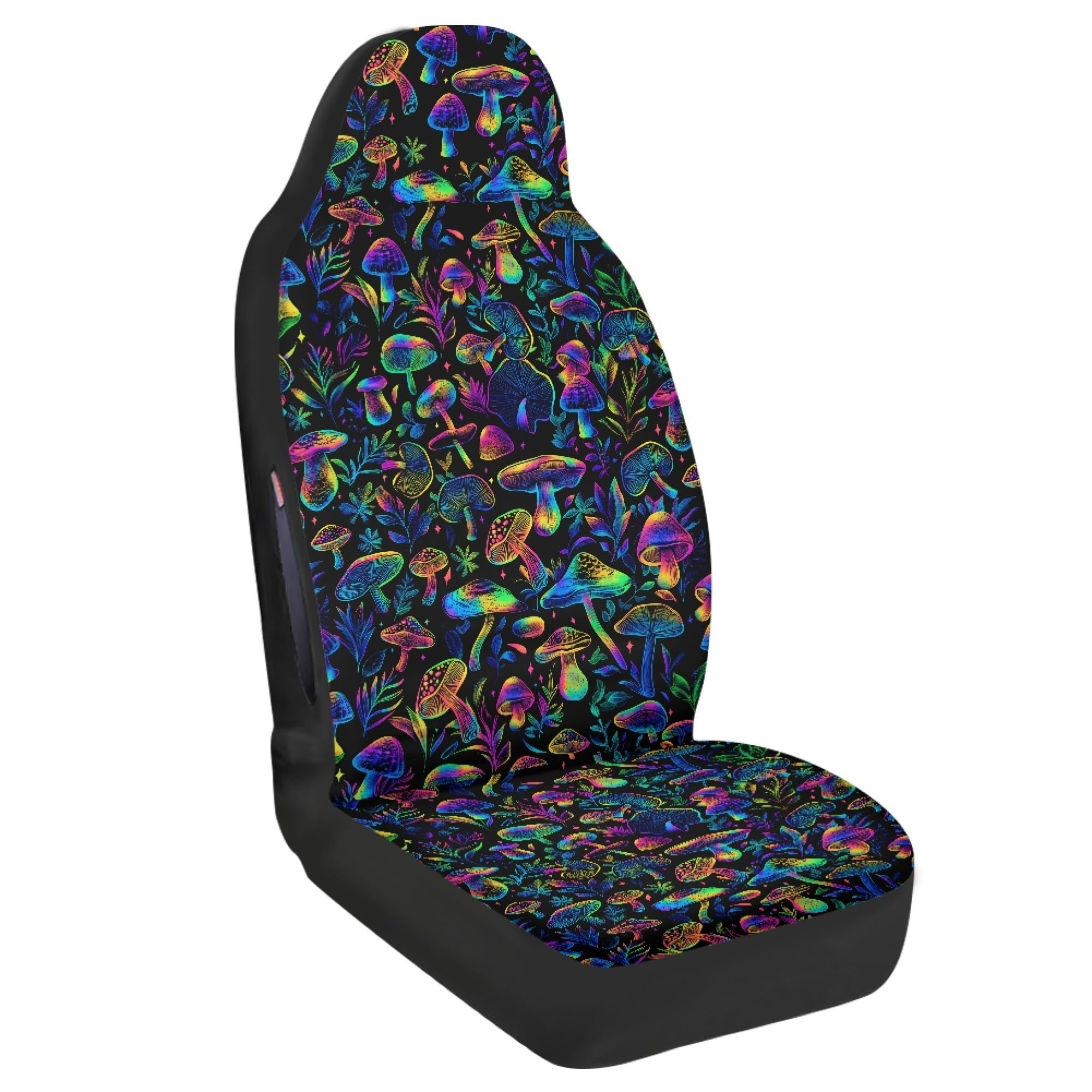 Quelytrip Mushroom Print Waterproof Car Seat Covers Front Seats Only,Universal Fit for Car SUV Trucks,Airbag Compatible,Mushroom Car Accessories