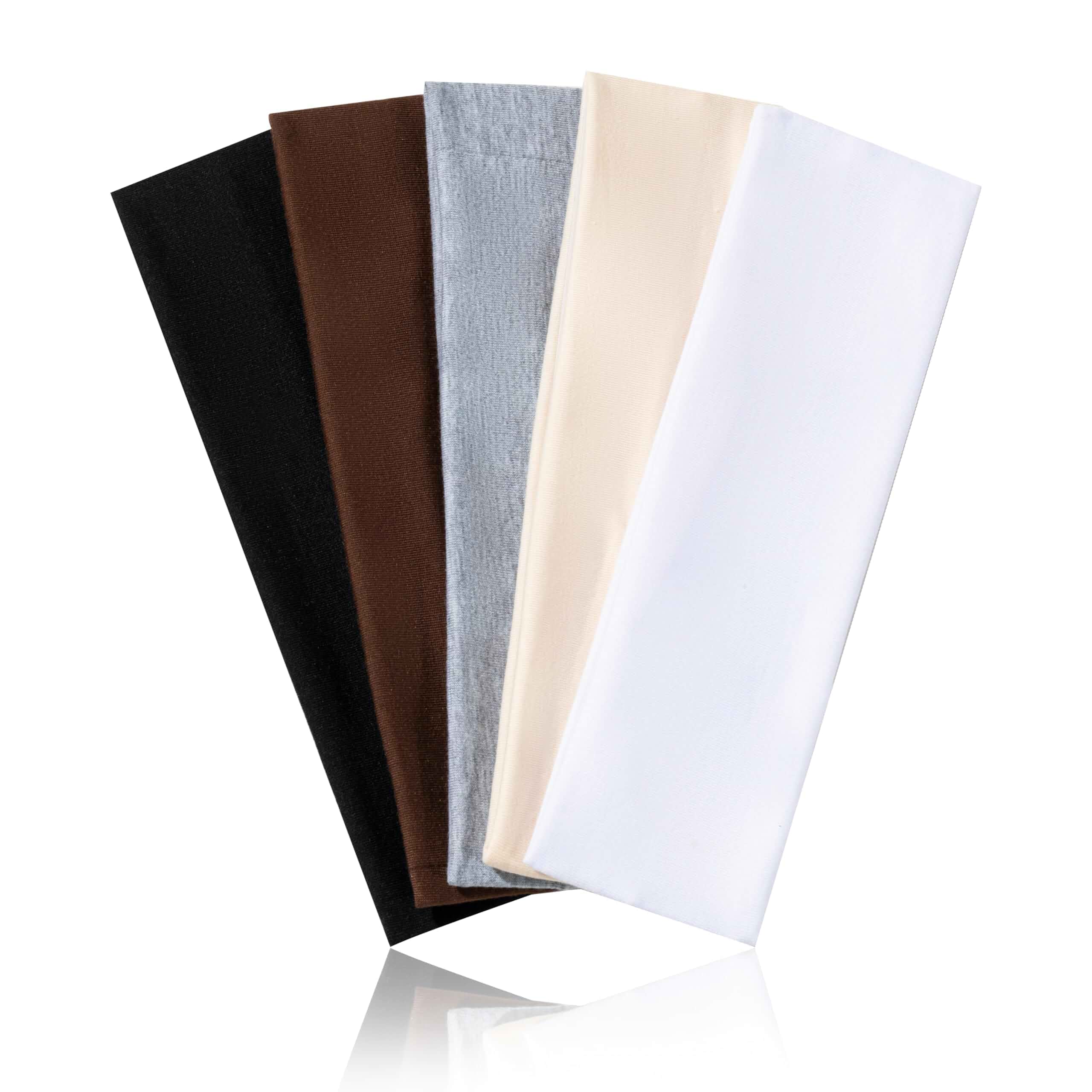 5Pcs Headbands for Women Non Slip, 5 Colors Head Bands for Women's Hair. Soft Cotton Cloth Stretchy Thick Headbands for Running, Yoga, and Exercise Running
