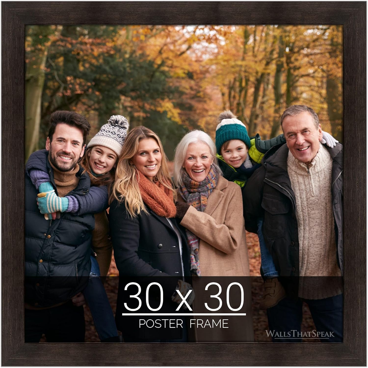 wallsthatspeak 30x30 Espresso Brown Picture Frame for Puzzles Posters Photos or Artwork