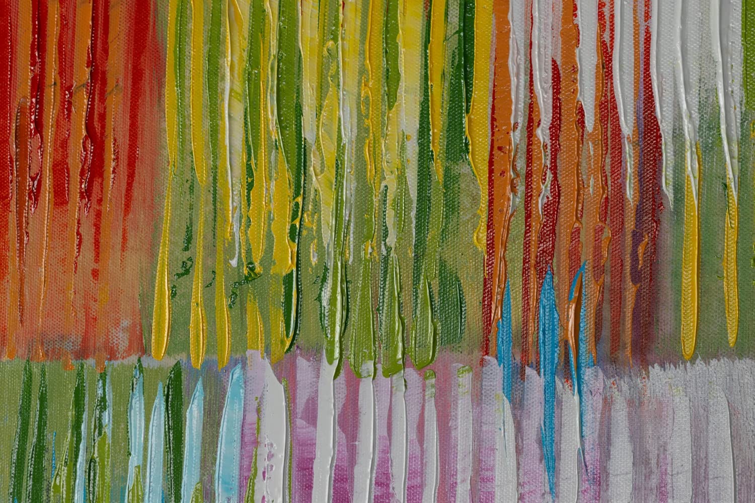 KunstLoft Leinwandbild | 100% HANDGEMALT | 140x70cm | Gemälde 'Eine Hommage ans Leben' | Abstrakt | Bunt | Wandbild Wohnzimmer