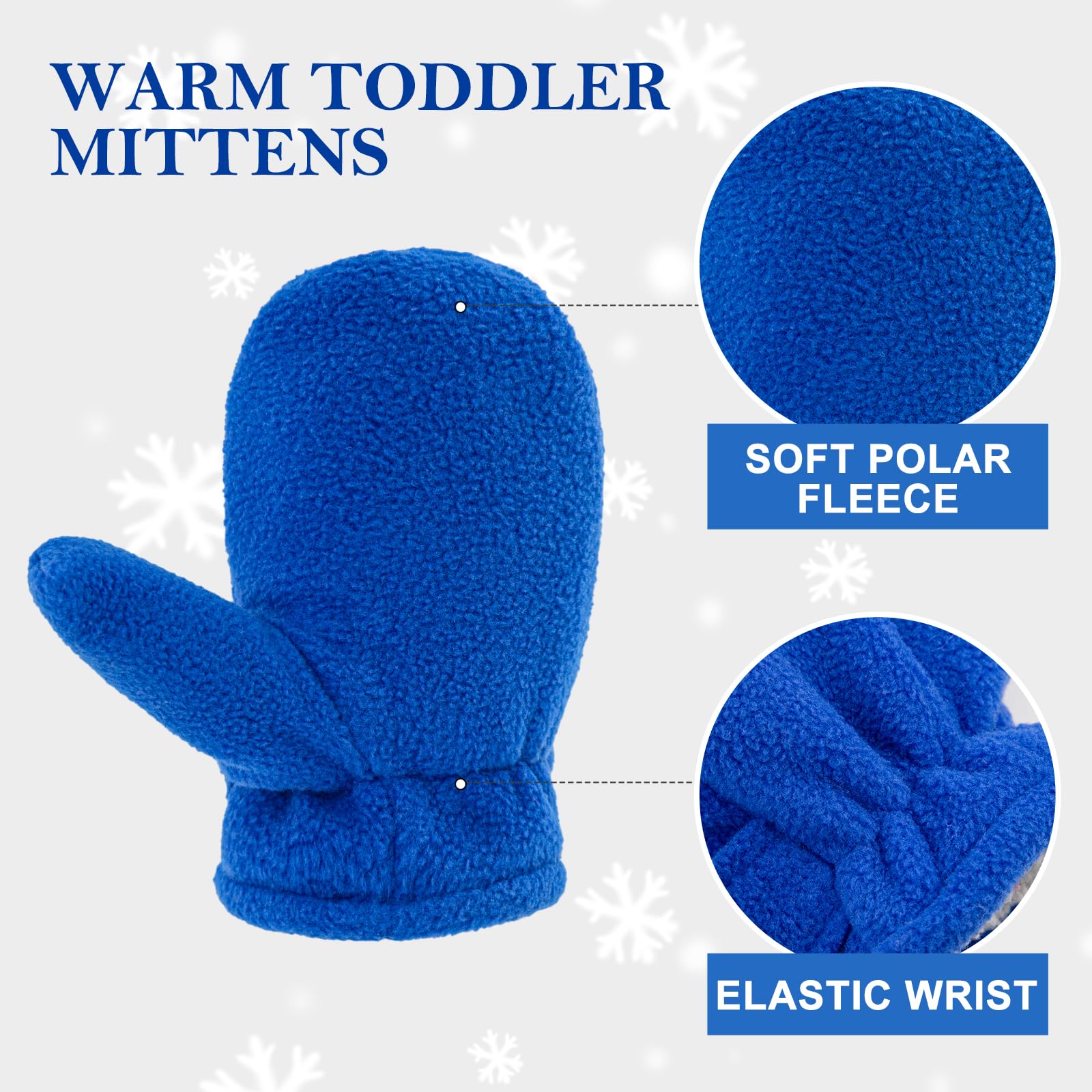 Guantes de invierno para bebé, niños, niñas, forro polar, fáciles de poner