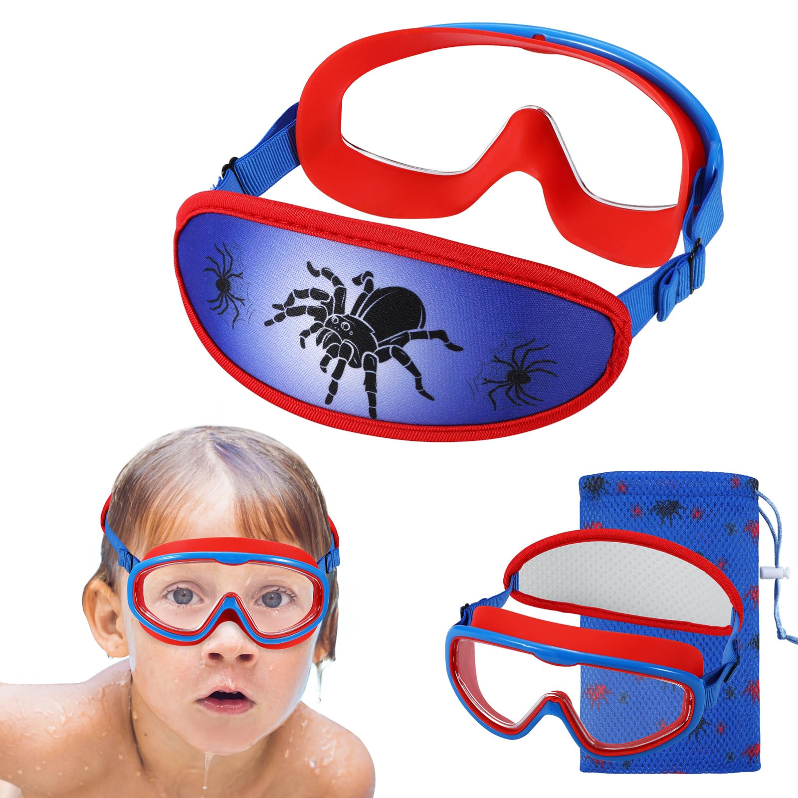 Gogle pływackie dla dzieci 4-7, gogle dla małych dzieci, bez ciągnięcia, dla dzieci, pasek bungee,