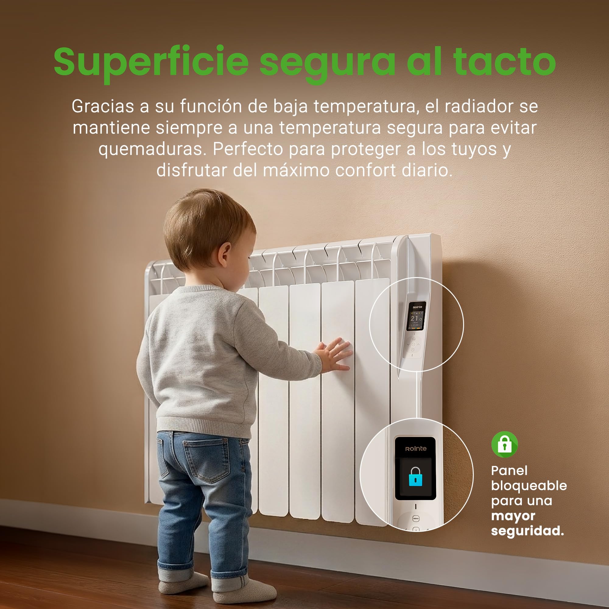 Radiador eléctrico Rointe Kyros WiFi 1800 W 8 elementos color blanco