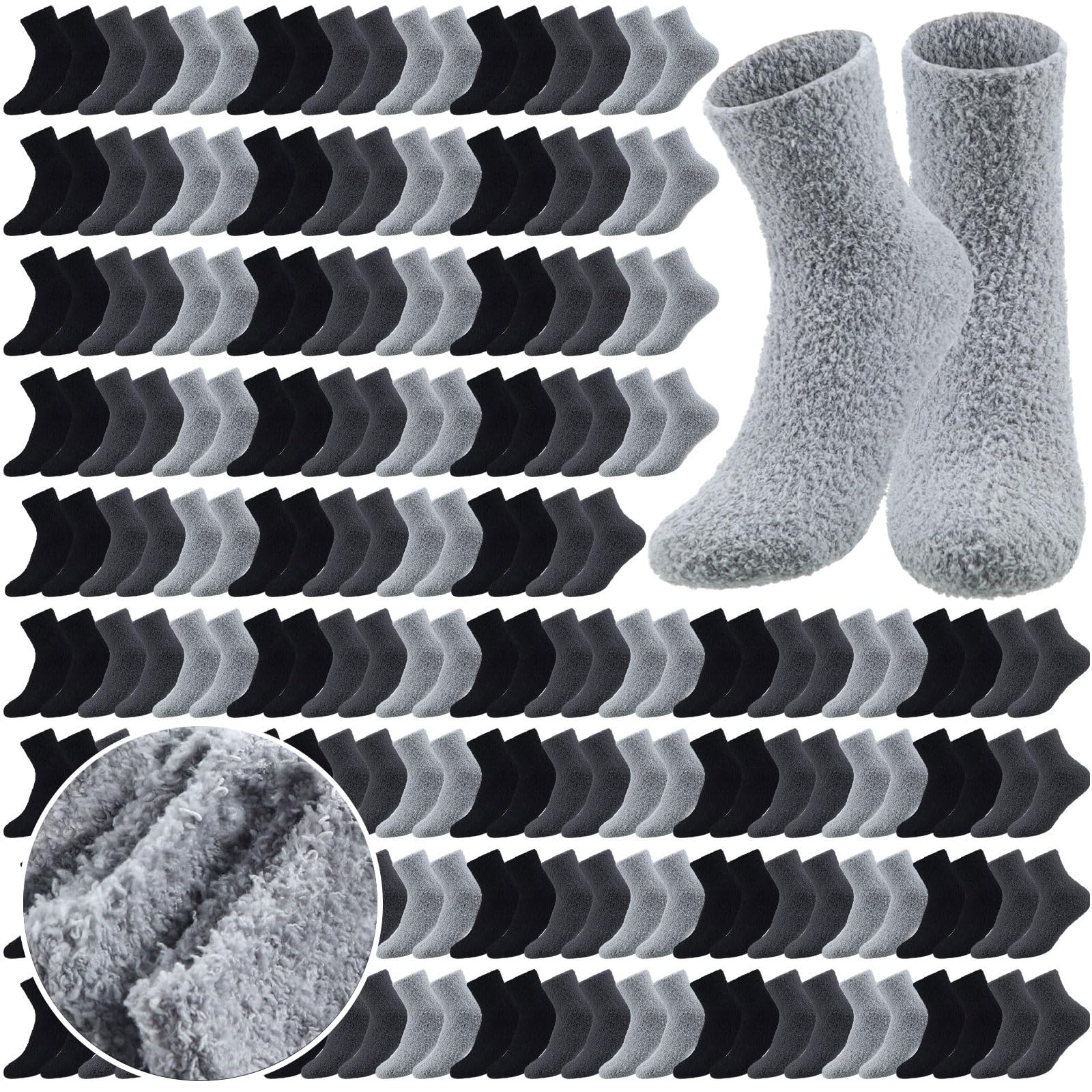 Cuffbow 100/200 Pairs Fuzzy Socks Bulk