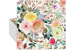 AnyDesign Delicate Watercolor Floral Paper Napkin 80-Count for Lavish Spring Events