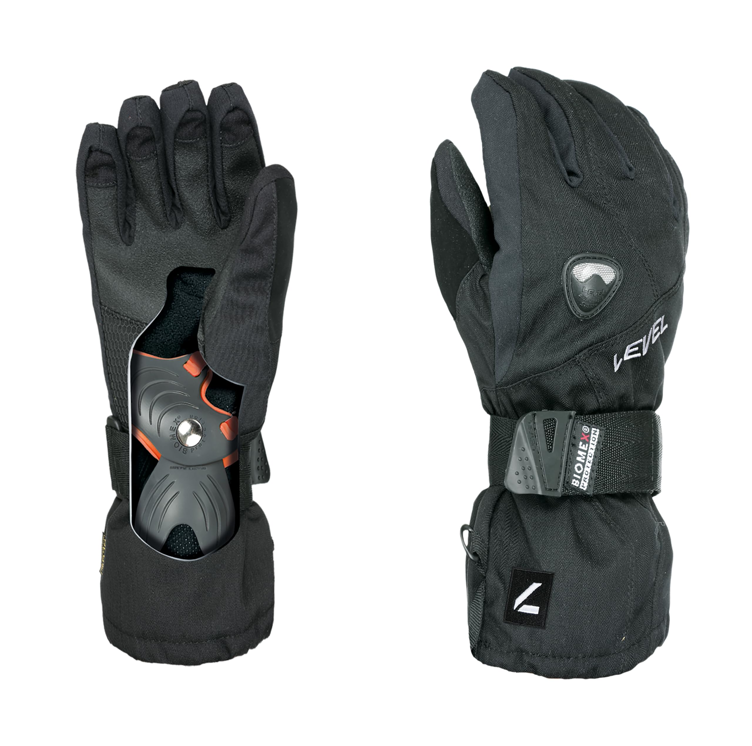 Level Fly Jr - Snowboard- und Skihandschuhe Kinder, Winterhandschuhe Kinder Wasserdicht mit Verstellbarem Riemen, Thermohandschuhe Winter für Jungen, Atmungsaktiv für Snowboard und Skifahren - 1 Paar
